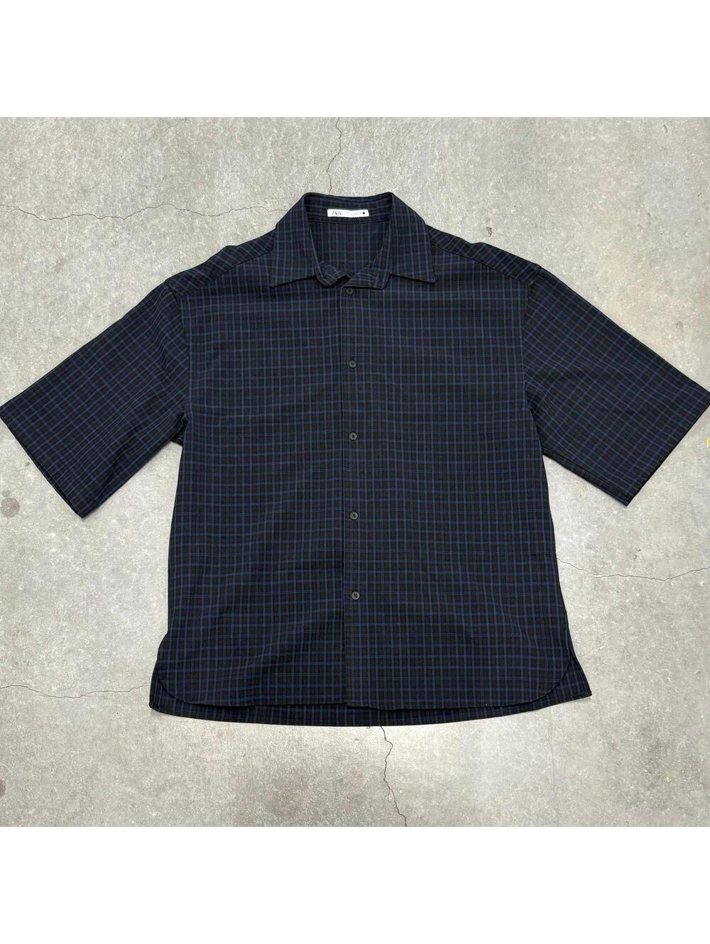 ZARA Man Blue Plaid Shirt